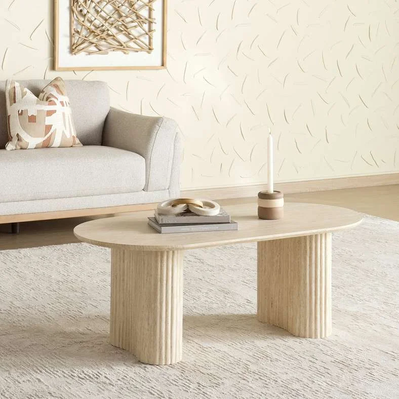 Pan Home Alhecka Coffee Table Modern Minimalist Living Room Furniture (Beige, 120 cm) jqf2i