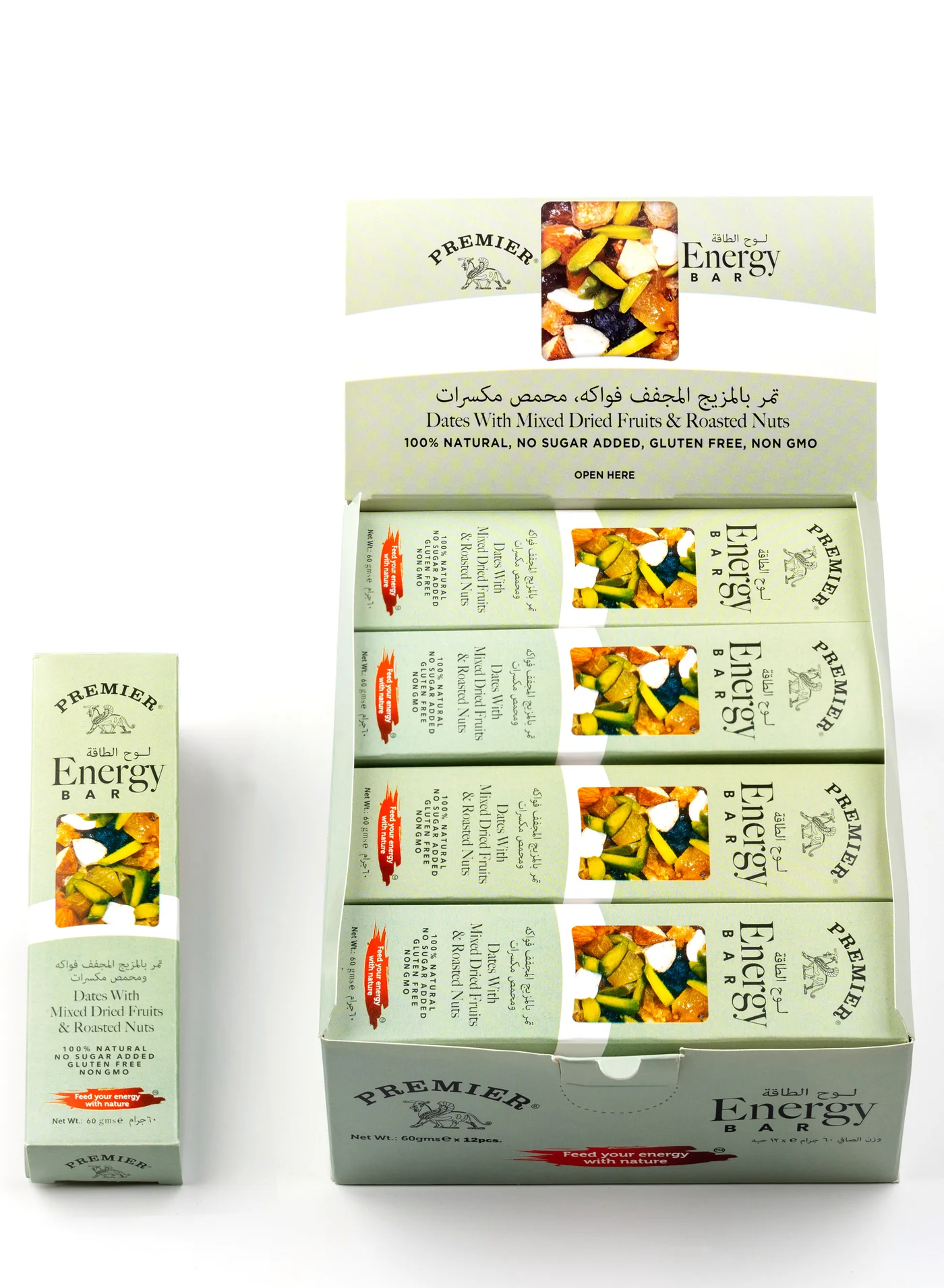 Premier Energy Bar Dates With Mixed Dried Fruits and Roasted Nuts (12 Pack, 720g) el7rh