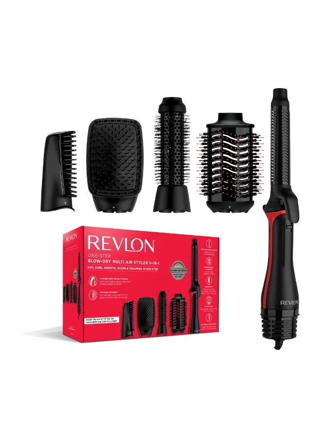 Premium 5-in-1 Hair Air Styler Professional Blow-Dry Volumizing Tool (Black, One Size) 5qx1i