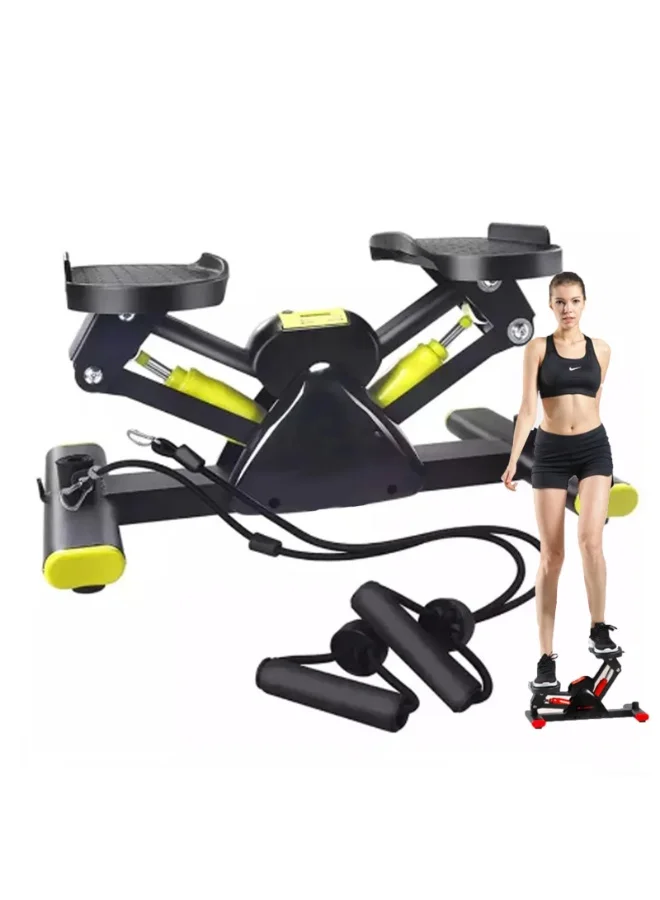 WALALLA Mini Stair Stepper with Resistance Bands Cardio Workout Equipment for Home Fitness (Compact, Black) gr0z9