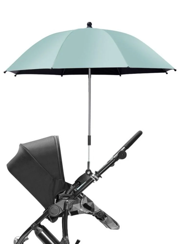 TEKNUM Universal Stroller Umbrella with 360 Degree Rotatable Clip Clamp (Green, 1 Pack) oukl7
