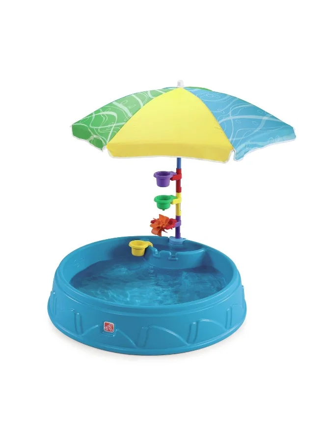 Premium Outdoor Play and Shade Pool with Umbrella Canopy (95 x 95 x 127 cm) q4xtl