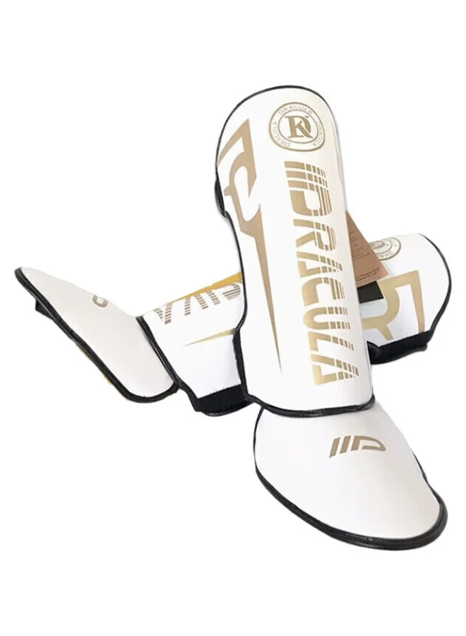 MUAYTHAI DRACULA Leg and Foot Guards Protective Gear for Martial Arts Training (Platinum, Size S) u0vpq