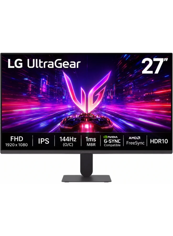 Ultra-HD 27-inch Full HD IPS Gaming Monitor 144Hz 1ms HDR10 Slim Stand (Black, 68.58 cm) z8opq