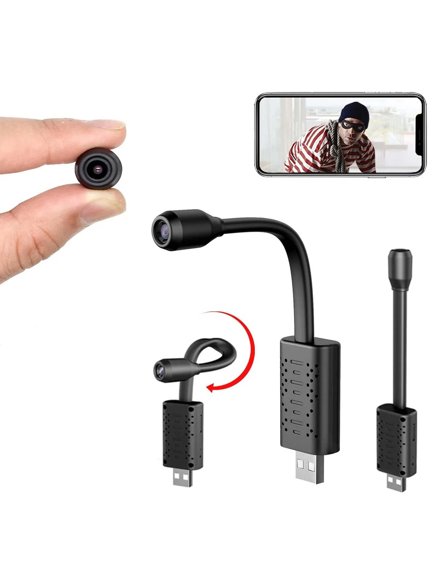 MUNTAQI Wireless HD 1080P Mini Security Camera with Motion Detection and Night Vision (Compact, Portable) 00pzf