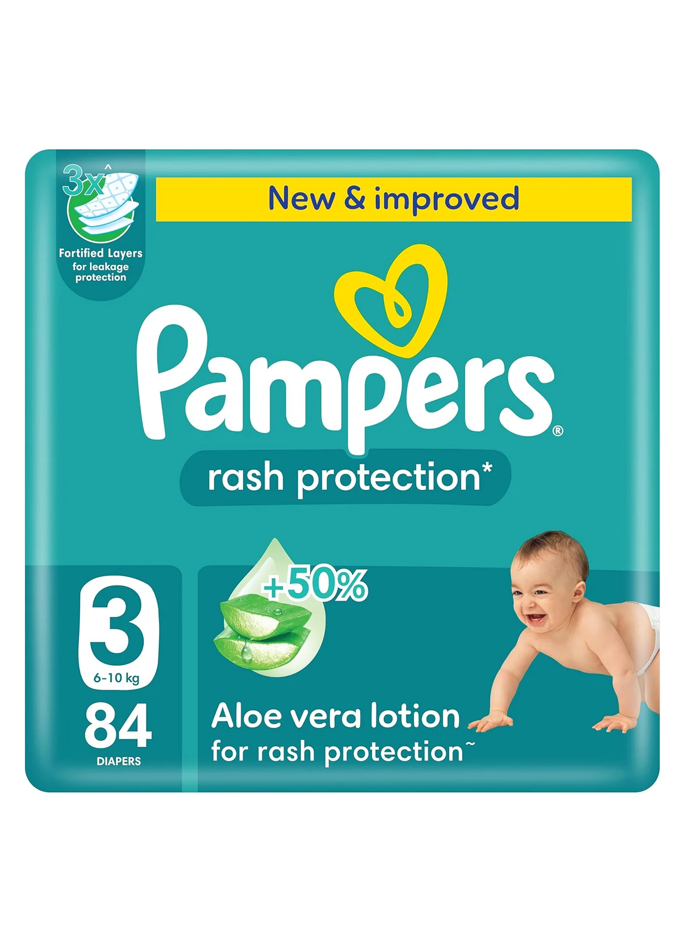 Premium Aloe Vera Taped Diapers for Infants (Size 3, 84 Count) giwqq