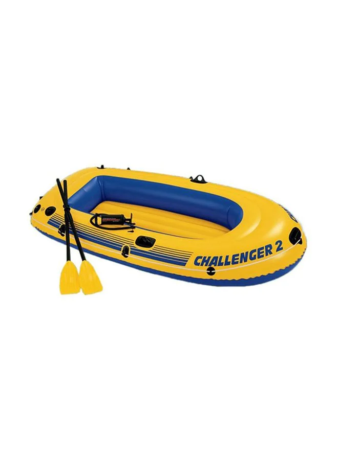 Inflatable Raft Boat Set (2-Person Capacity, Durable PVC Material, Heavy-Duty Design for Recreational Water Sports) fo8g9