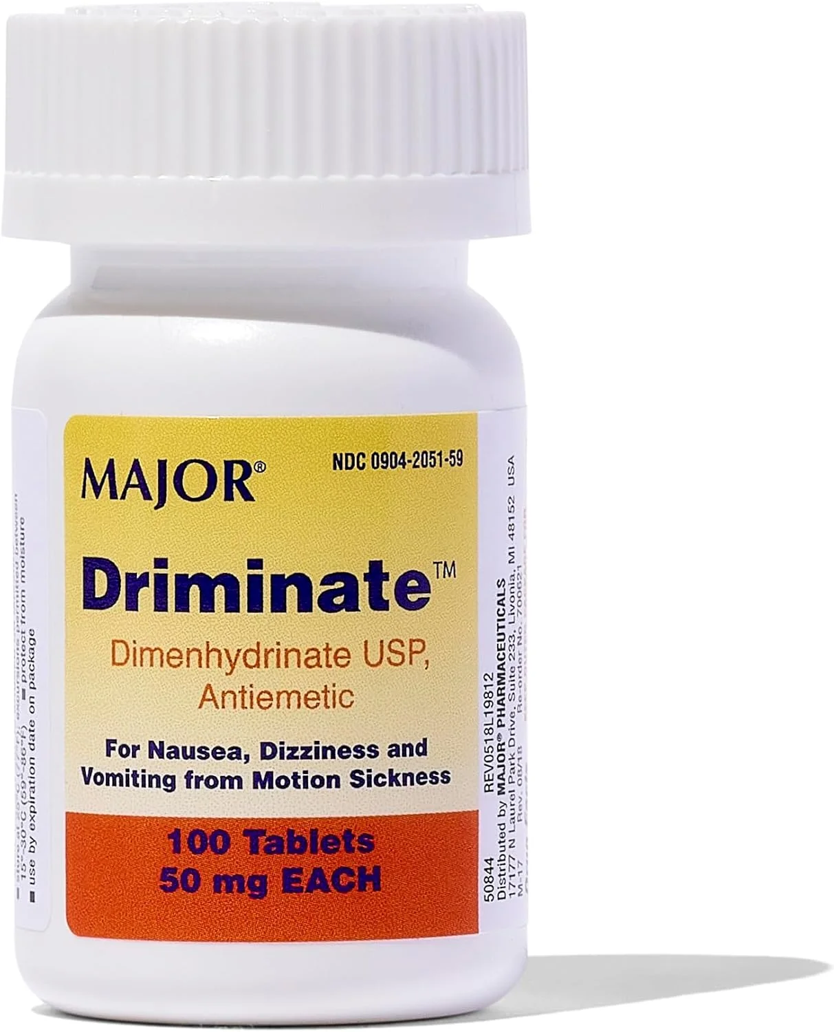 Dimenhydrinate 50mg Motion Sickness Relief Tablets (600 Tablets Total, 6 Pack) knkxq