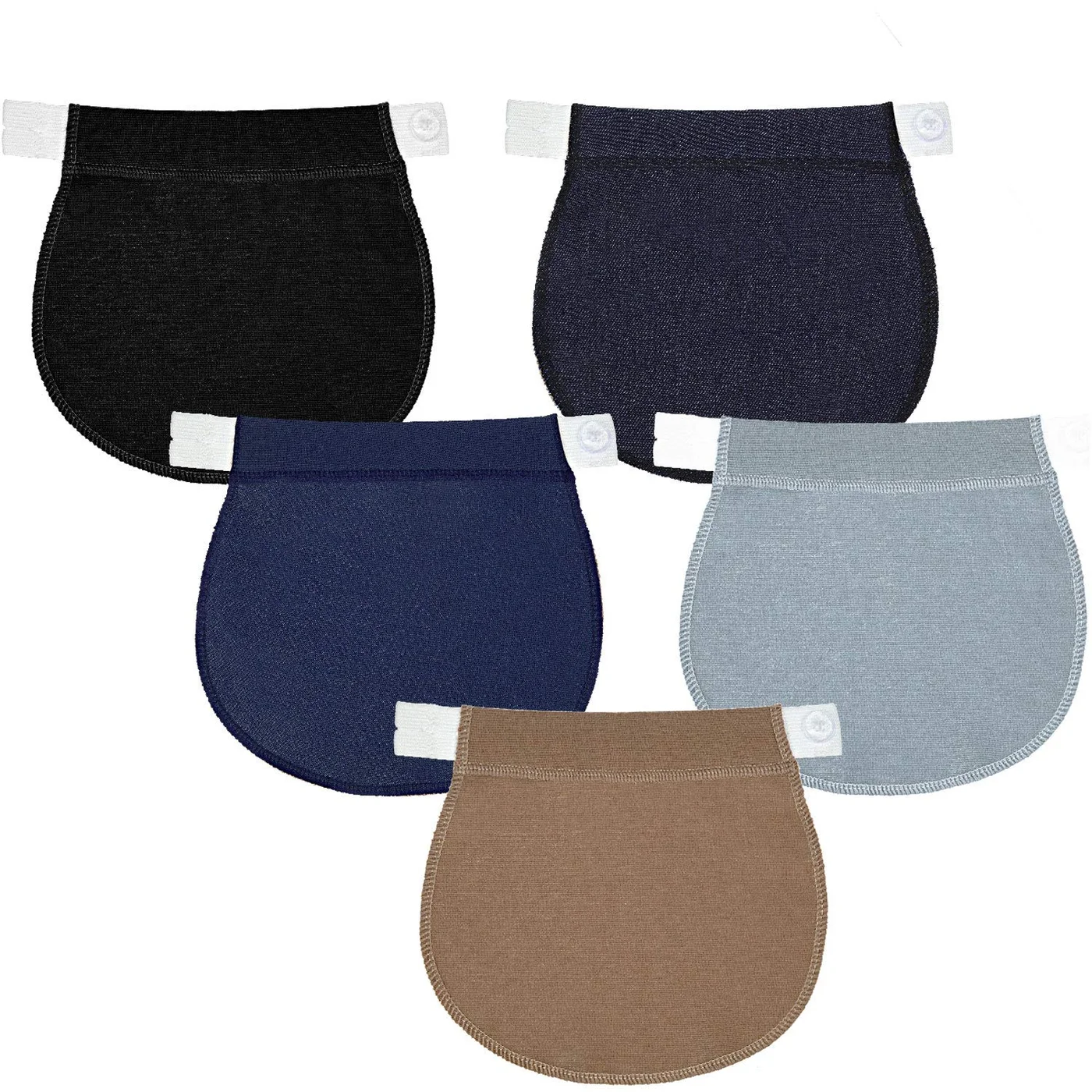 SATINIOR Maternity Pants Extender Adjustable Waistband Expanders for Pregnancy and Postpartum (5 Pieces, Elastic) e5rbk
