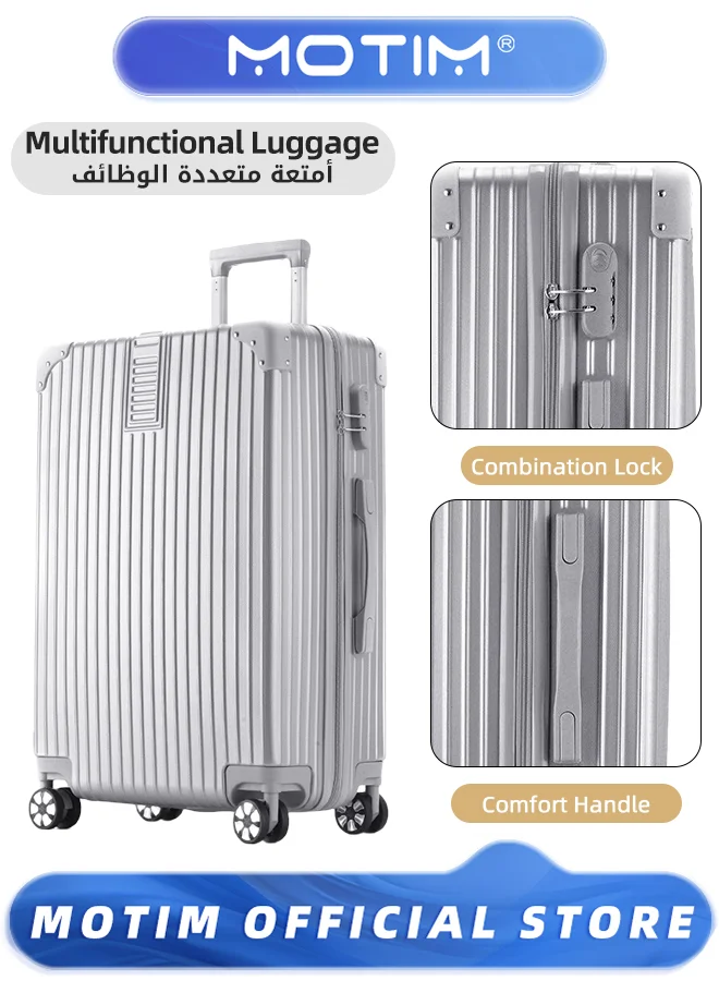 Motim Expandable Carry-on Luggage Hard Shell Suitcase with TSA Lock and Spinner Wheels (55 cm) pev0x