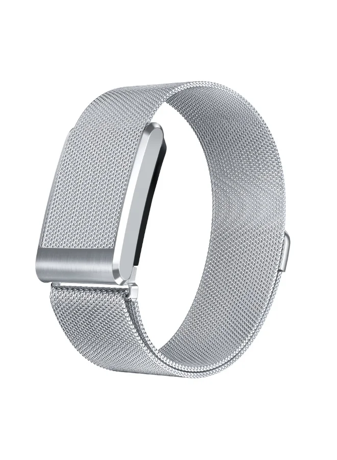 TEMPO Stainless Steel Replacement Band for Fitness Trackers (Adjustable Magnetic Strap, Silver, One Size) 22lzy