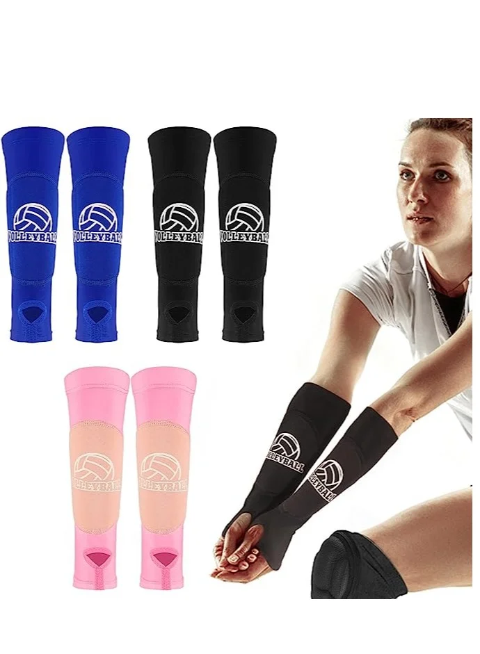 SYOSI Volleyball Arm Sleeves with Protection Pad and Thumb Hole (3 Pairs, Adult) vo9bl
