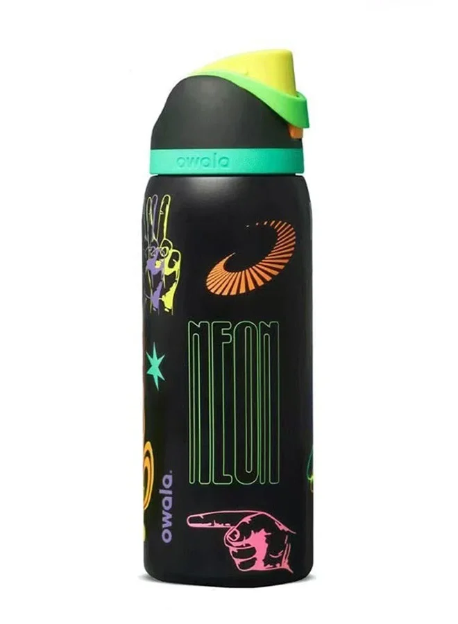 Premium Insulated Stainless Steel Water Flask with Built-in Straw (950 mL) - Durable Leak-Proof Design for Sports and School 9p7l6