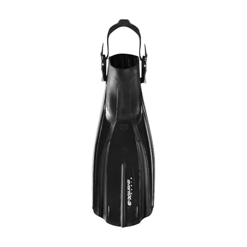 Premium Open Heel Swim Fins Durable Flexible Flippers for Scuba Diving Snorkeling and Freediving (Black, XLarge) nxgtg