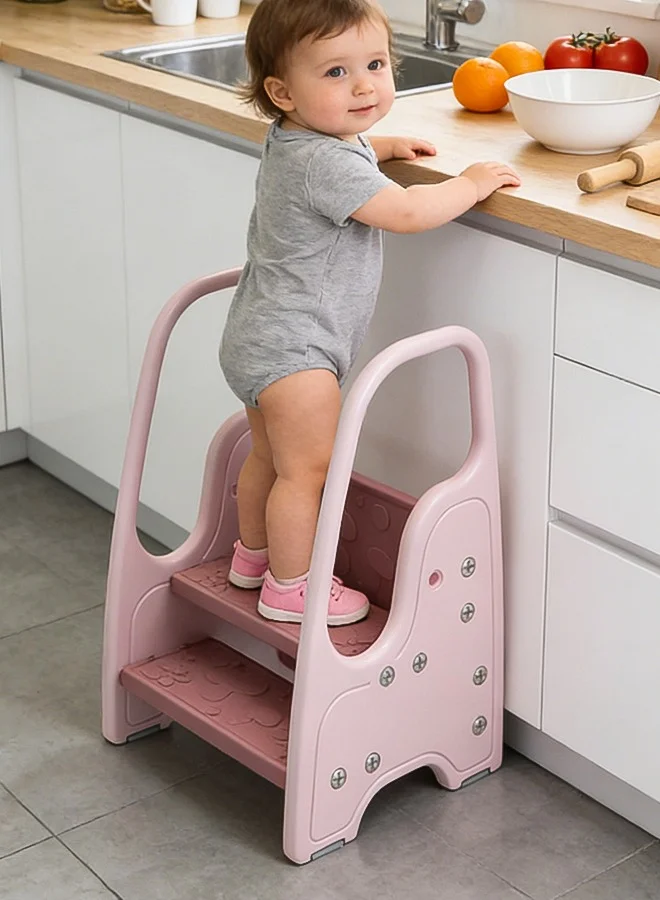 TAPIT Toddler Standing Tower Adjustable Learning Helper Stool with Safety Handles and Non-Slip Pad for Kitchen and Bathroom (Kids) wfduv