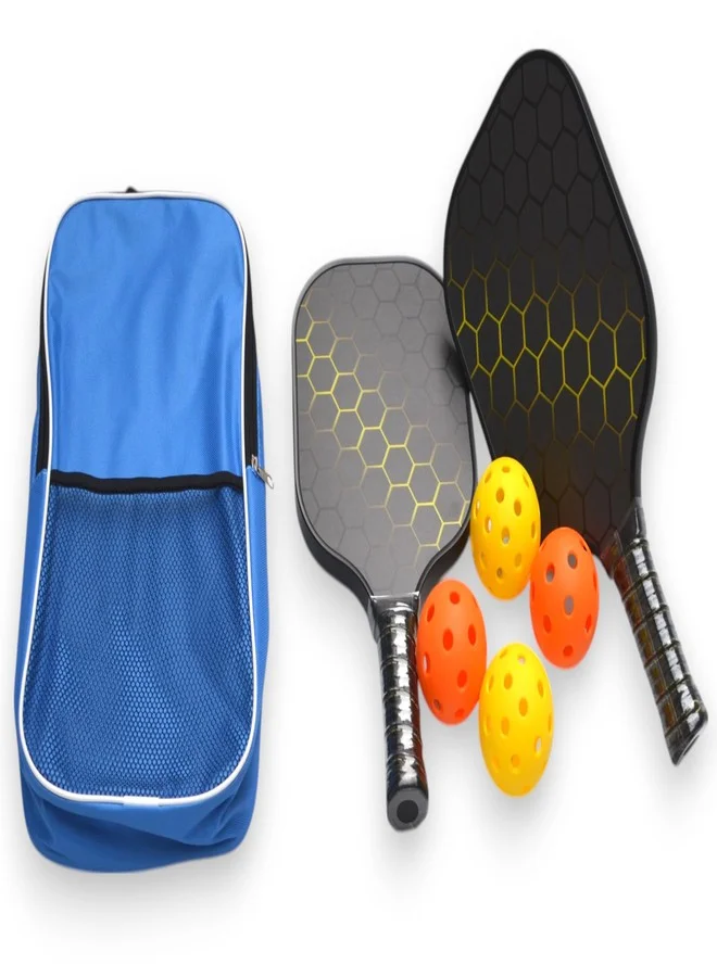 GSI Hives Pickleball Paddle Set Premium Fiberglass Rackets with Indoor and Outdoor Balls and Carry Bag (2-Pack) wckb4