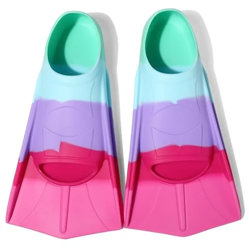 Fanwill Kids Swim Fins Short Comfortable Flippers for Lap Swimming and Training (Blue, S) h9dh8