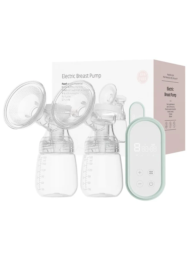 ALLTOMOM Electric Double Breast Pump with 4 Modes and 9 Levels (180 mL, 2 Pack) sl2ux