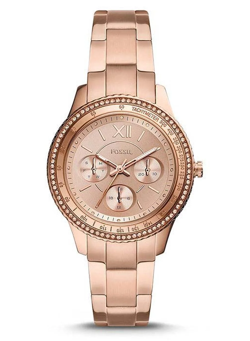 Premium Multifunction Analog Wrist Watch Stainless Steel Round Dial for Women (Rose Gold, 37 mm) b97eu