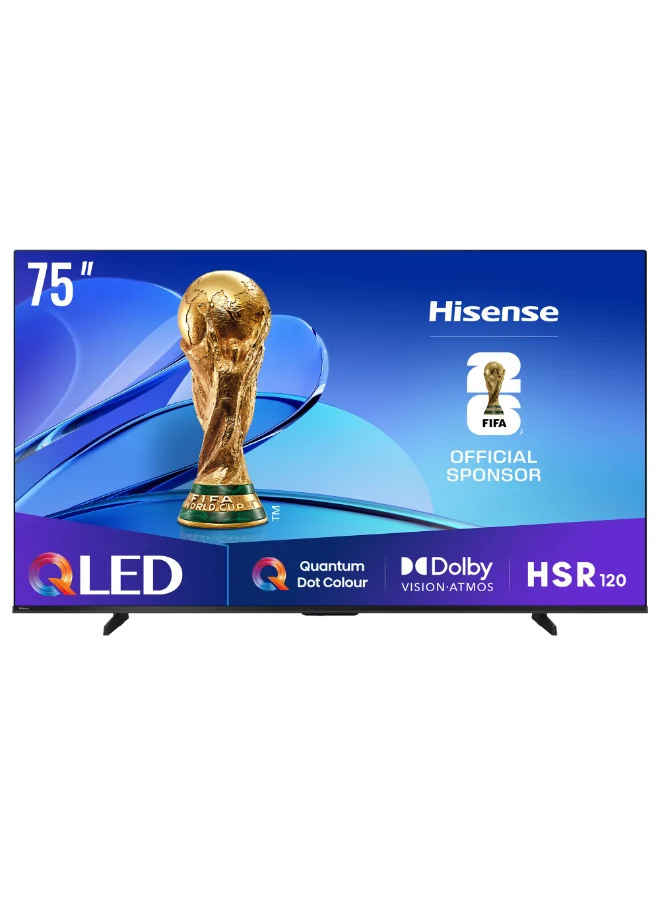 Premium 75-inch QLED Smart TV 4K UHD Quantum Dot Display with Dolby Vision and Atmos (Black, 190 cm) ayuqv