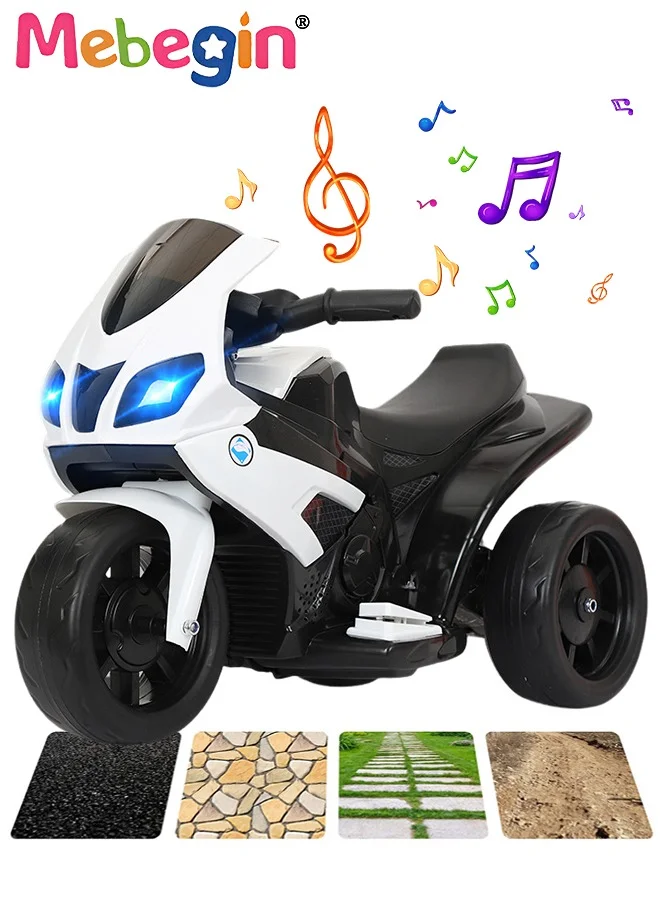 MEBEGIN Electric Motorcycle for Kids 3-Wheel Ride-on Motorbike with Music and Lights (Unisex, 1 Piece) hkhkd