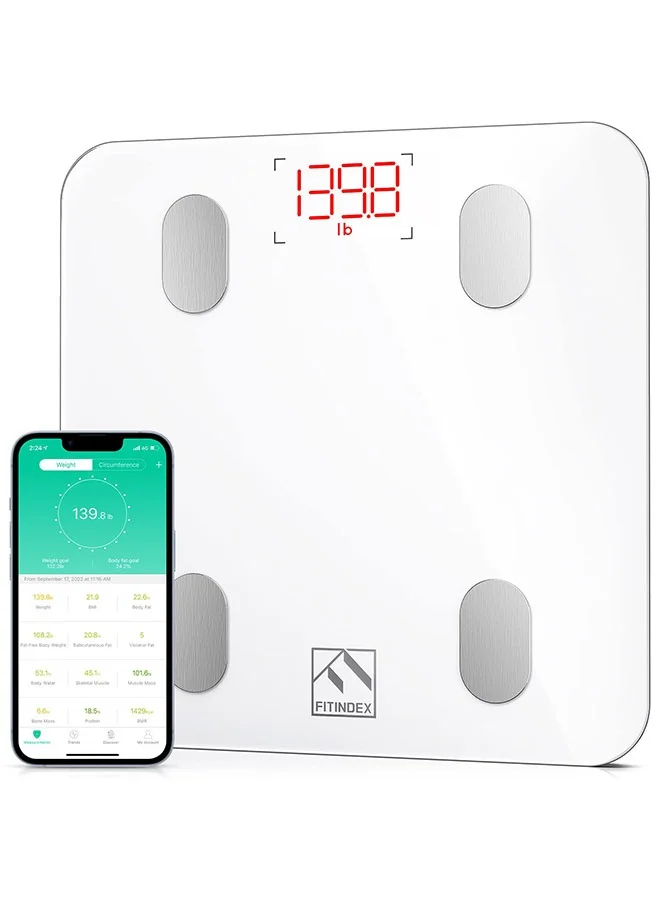 Smart Digital Body Composition Scale with Bluetooth Connectivity and Smartphone App Analysis (Black, 28 cm x 28 cm) mnjp3