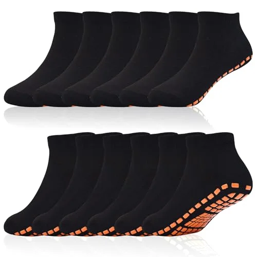 SkiBeaut Non-Slip Trampoline Socks for Kids Youth Ankle Grip Athletic Socks (6-9 Years, 1 Pair) mkj02