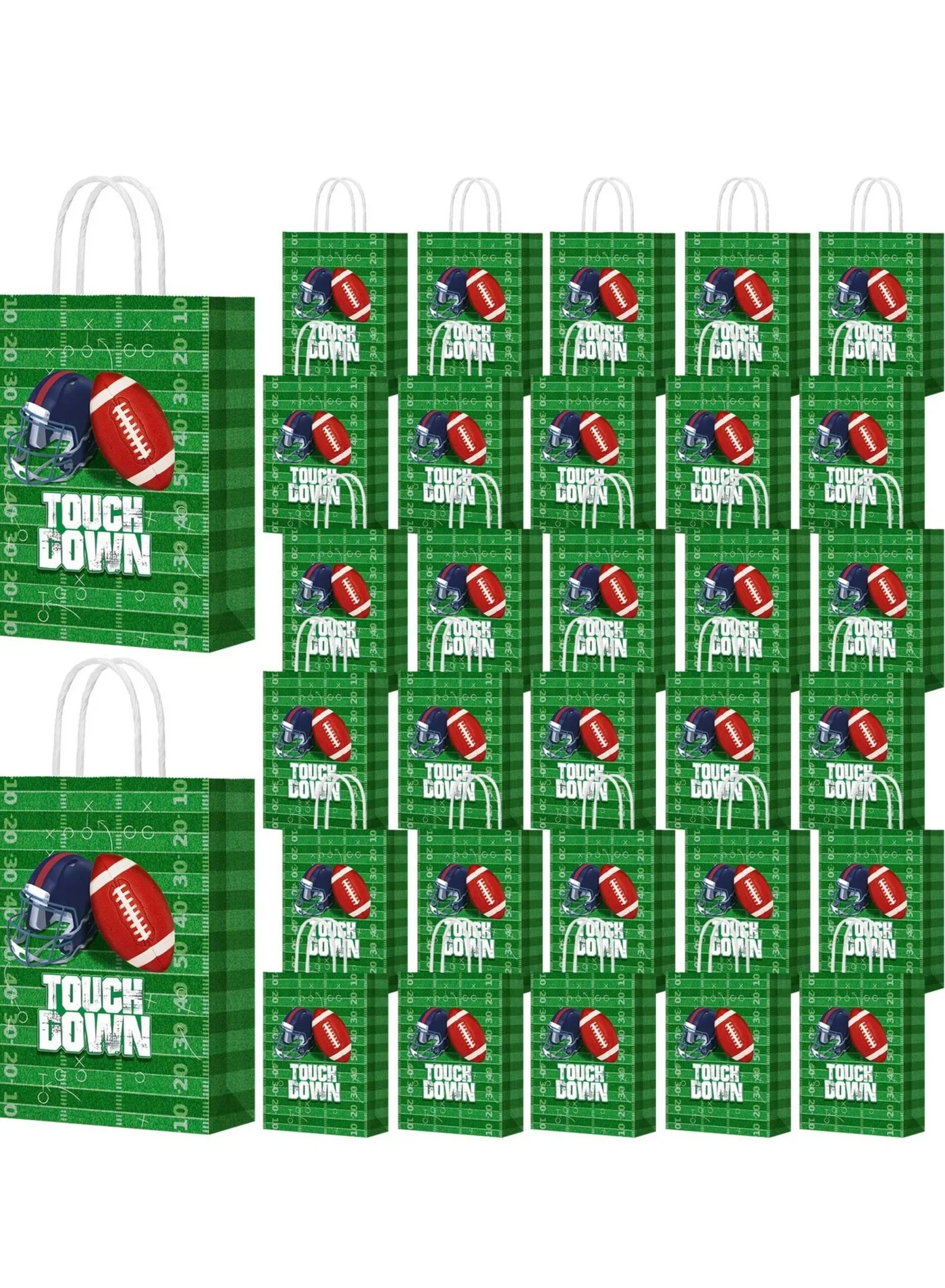 KASTWAVE Football Party Favor Gift Bags, Premium Paper Goodie Bags for Kids Birthday Celebrations (36 Pack) iel43