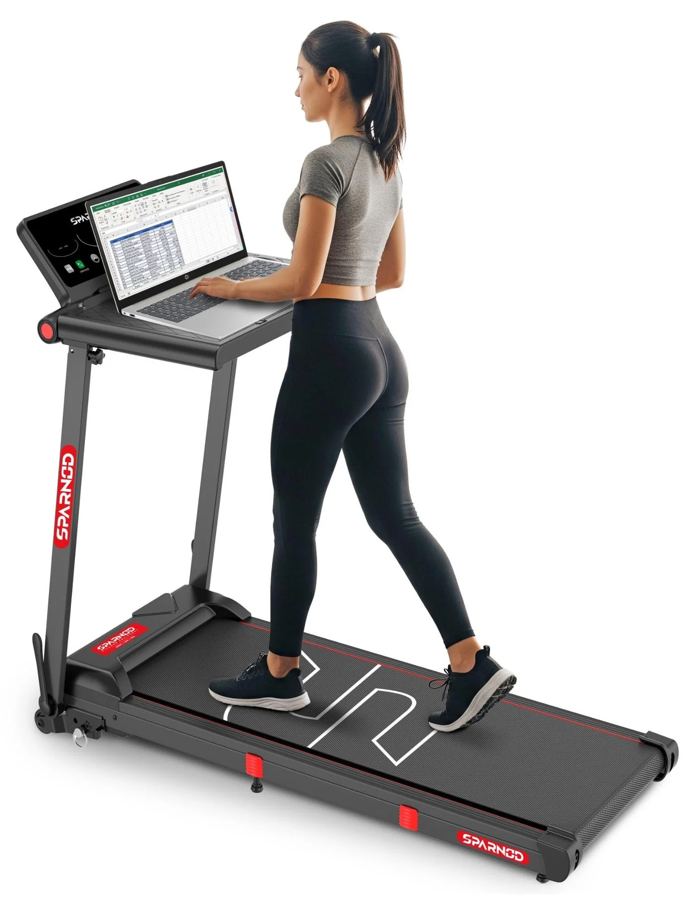 Sparnod Fitness STH-3085 Foldable Treadmill with LED Display and Manual Incline (2.5 HP, 12 kmph) ntptl