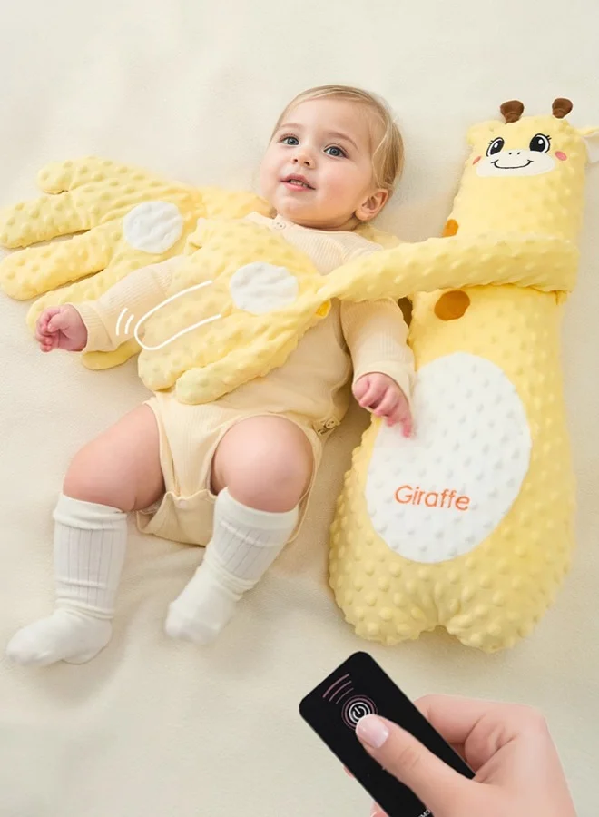 Super ZYouth Electric Baby Soothing Palm with Remote Control, Anti-Startle Sleep Pillow with Cute Giraffe Design (Yellow, 30 cm) 8t77m