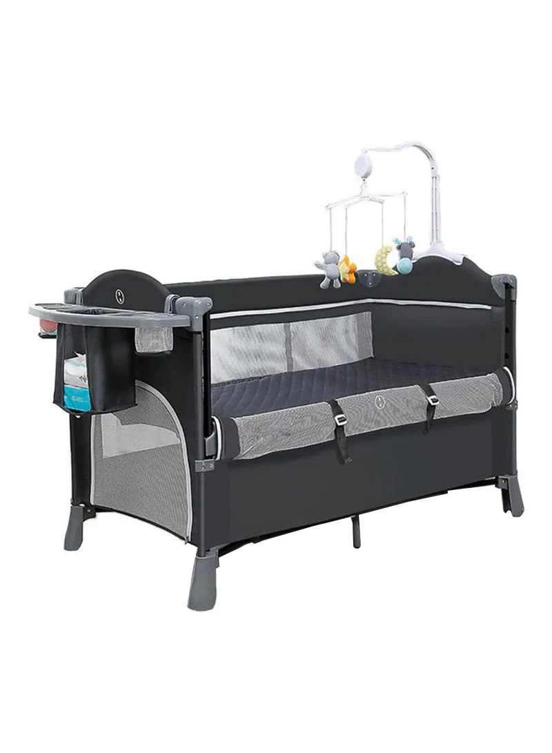 TEKNUM 4-in-1 Baby Bedside Bassinet and Playpen with Rocker (Grey, Newborn) gjr3b