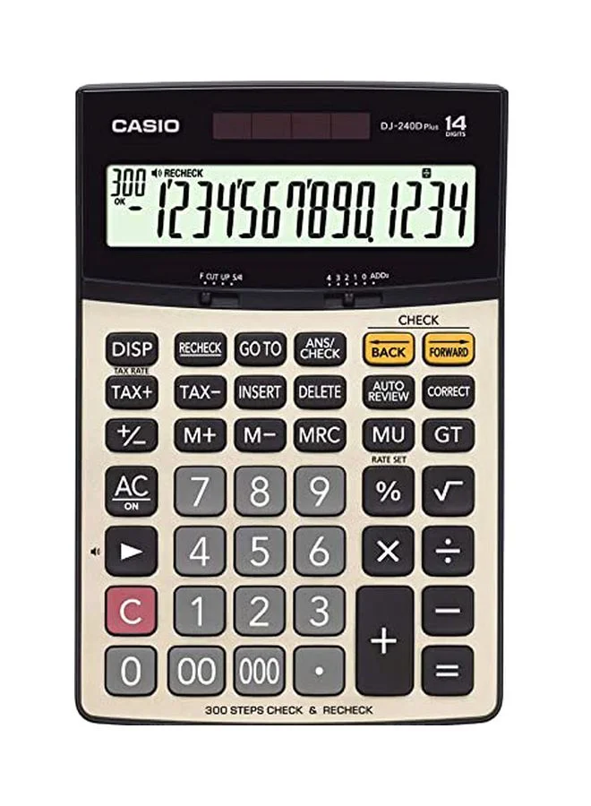 Premium 14-Digit Financial Calculator Desktop Professional Business Tool (Silver, 1 Unit) z9qte
