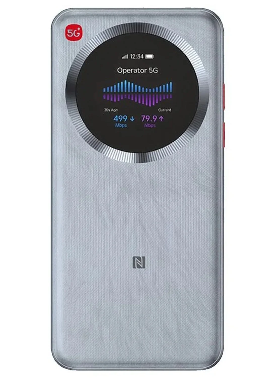 Premium 5G Portable WiFi Hotspot Router, Unlocked Wi-Fi 6 Mobile Broadband with Touch Screen (Silver, 5000mAh) miy5z