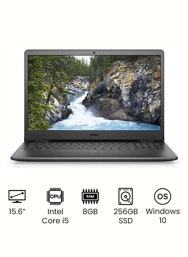 Premium 15.6-Inch Laptop, 11th Gen Quad-Core Processor, 8GB RAM, 256GB SSD, Windows 10, English/Arabic Keyboard (Black) 2fn5n