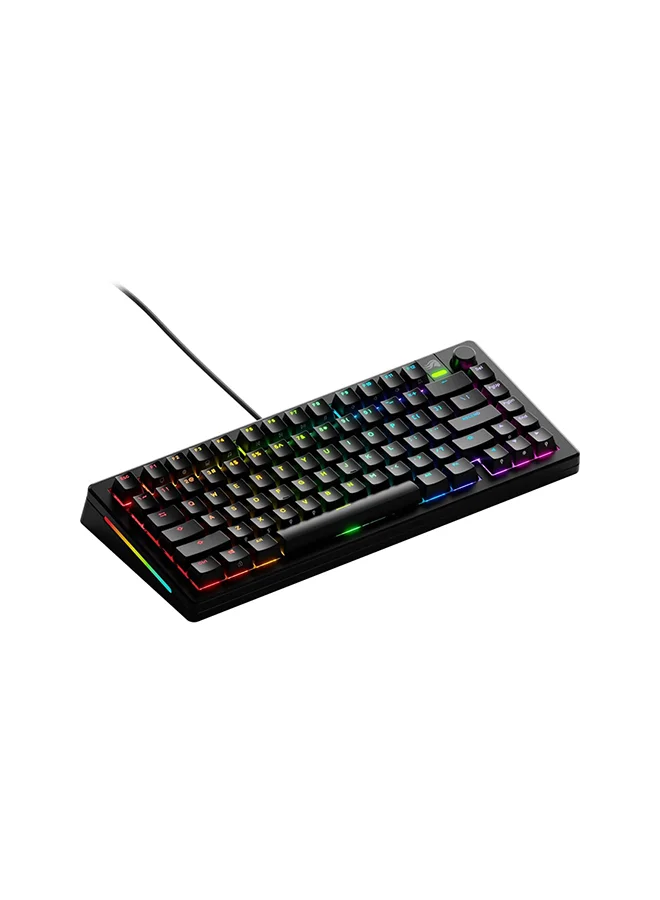 Premium Custom Mechanical Gaming Keyboard 75% Tenkeyless with Knob and Hotswappable Switches (Black, 75% Layout) wlgsv