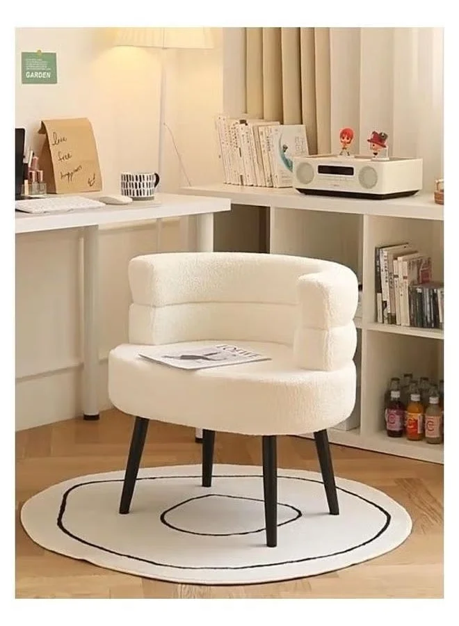 FUOE Modern Boucle Accent Chair with Scandi-Style Legs (White, 75 cm x 70 cm x 80 cm) o67nt