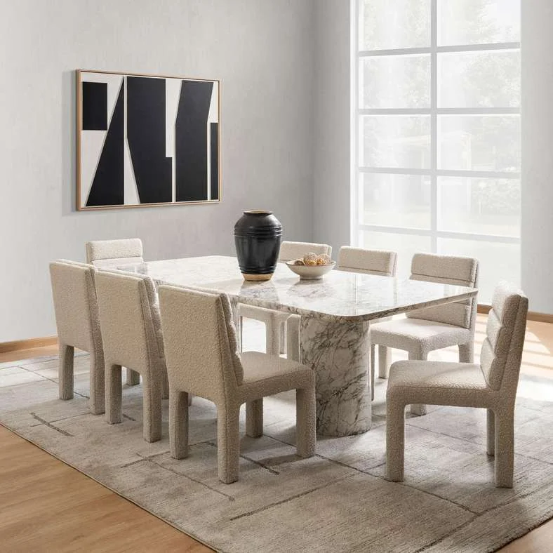 Pan Home Embellish 8 Seater Dining Table Concrete (White Grey, 200 cm) ikwqx