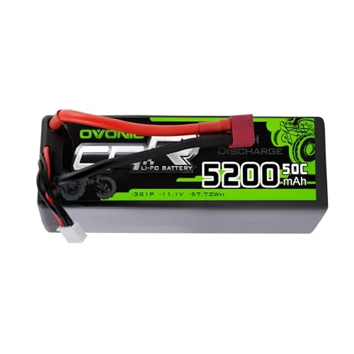 OVONIC 3S LiPo Battery 5200mAh 11.1V 50C High-Discharge Power Pack with Dean-Style T Connector for RC Vehicles phhs7