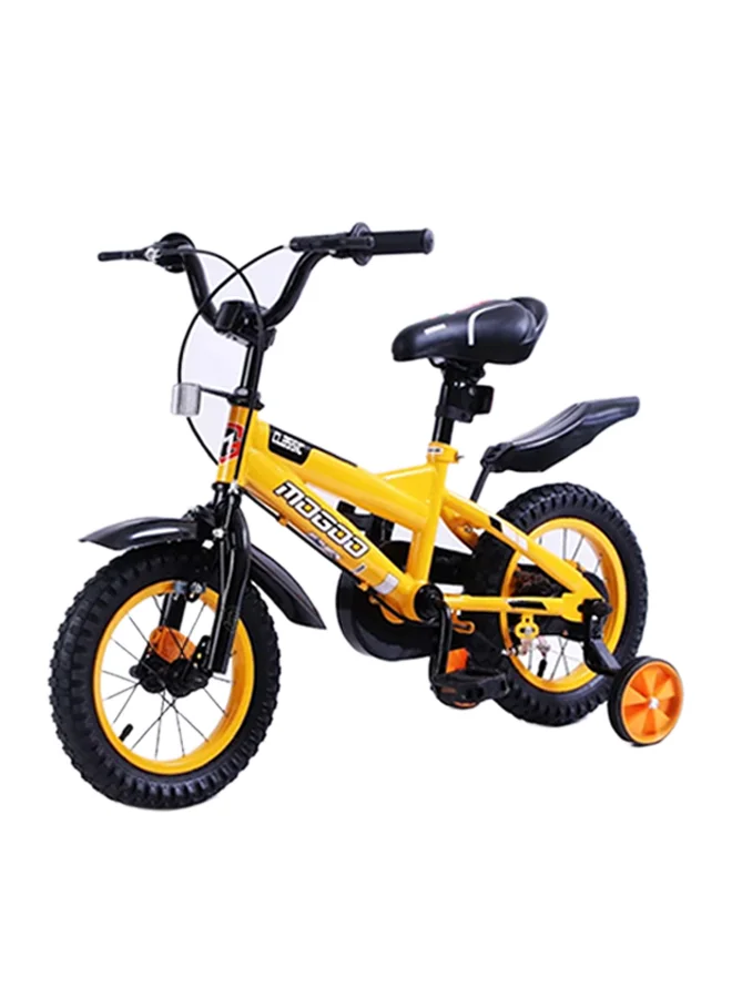 MOGOO Classic Road Kids Bike with Adjustable Seat and Durable Iron Frame (Yellow/Black, 12-Inch) qzqk6