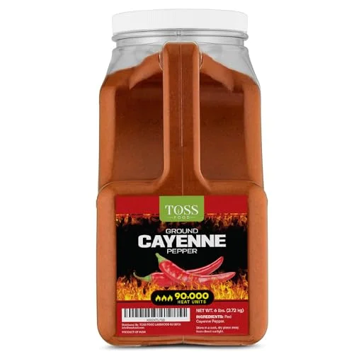 Toss Premium Ground Cayenne Pepper Powder (90000 Heat Units, 2.72 kg) Red Chili Spice for Home and Commercial Cooking yu250