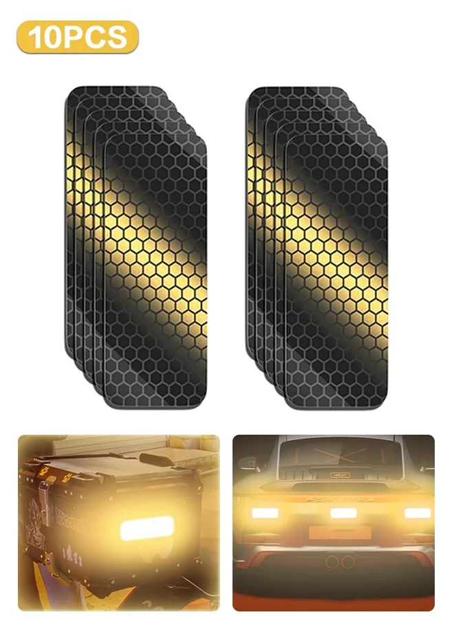 Sweet Life Reflective Safety Stickers for Vehicles and Helmets (Black, 10 Pieces, 8 cm x 3 cm) ze8tz