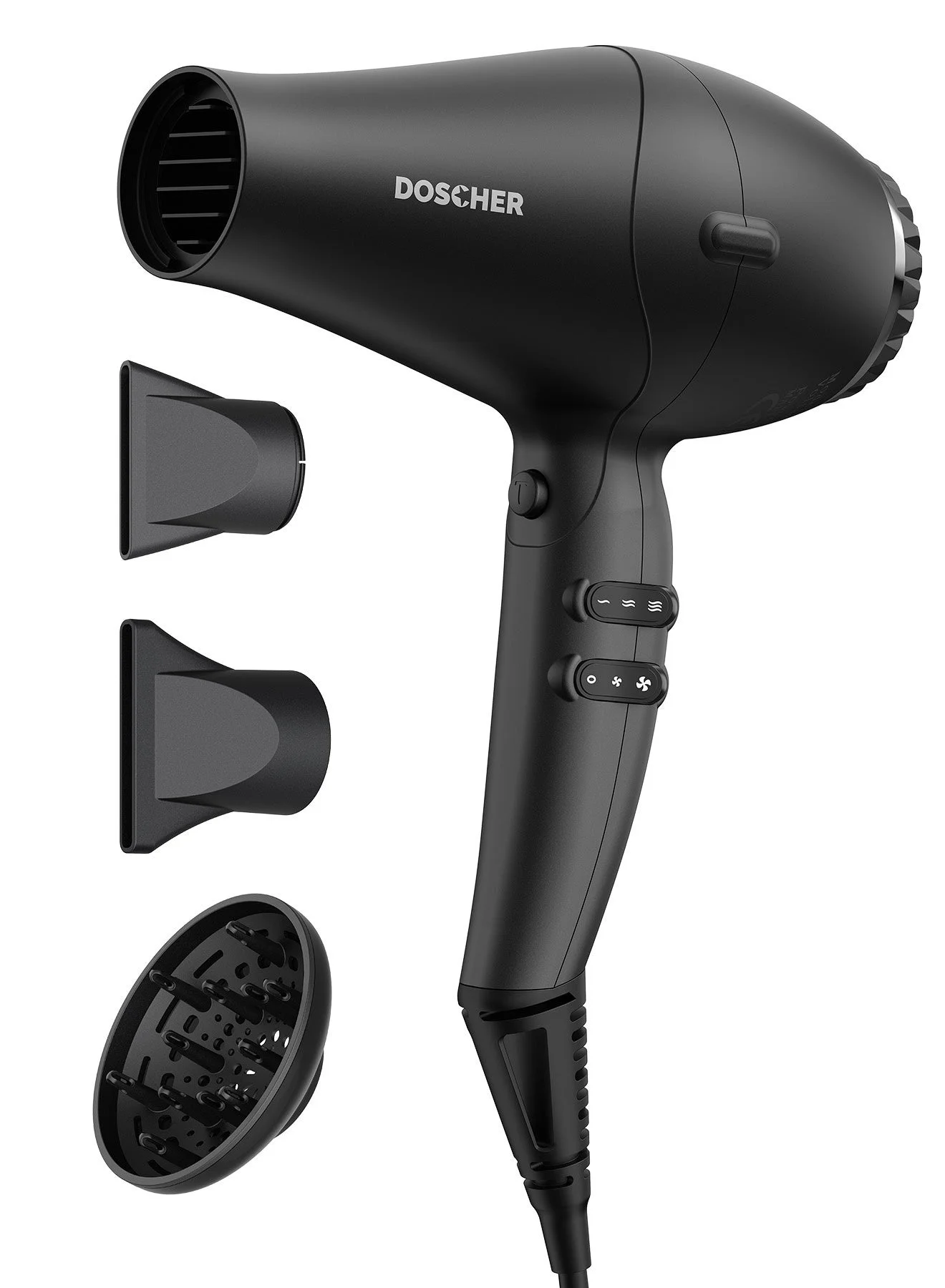 DOSCHER 3-in-1 Professional Hair Dryer with Negative Ion Technology and 2600W BLDC Motor (2 Speed, 3 Heat Settings, 3 Attachments) 29m6g