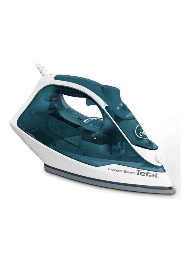 Premium Steam Iron with Ceramic Soleplate and 2400W Fast Heating (Blue and White, 1 L) smf09