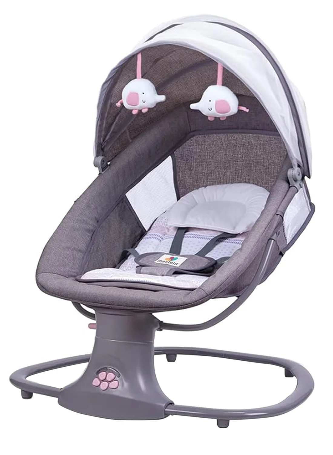 Mastela 3-in-1 Deluxe Multifunctional Vibrational Baby Bassinet (Premium Metal, 0-36 Months) gw9ti