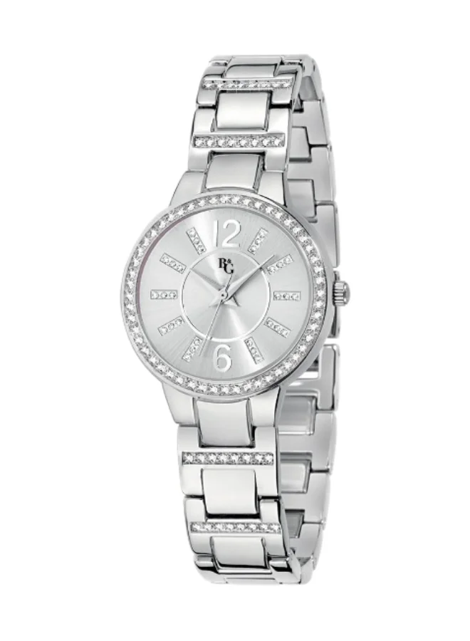 B&G Women's Silver Round Analog Quartz Watch with Alloy Band (30mm) a1nwl