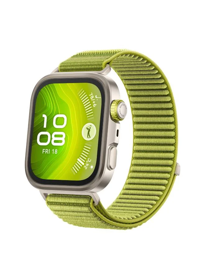 Premium Smart Fitness Watch with Sapphire Glass and Titanium Case, 1.82-inch Display, GPS Tracking, NFC, Heart Rate Monitoring, Compatible with iOS and Android (Green, 4.6 cm) tzzns