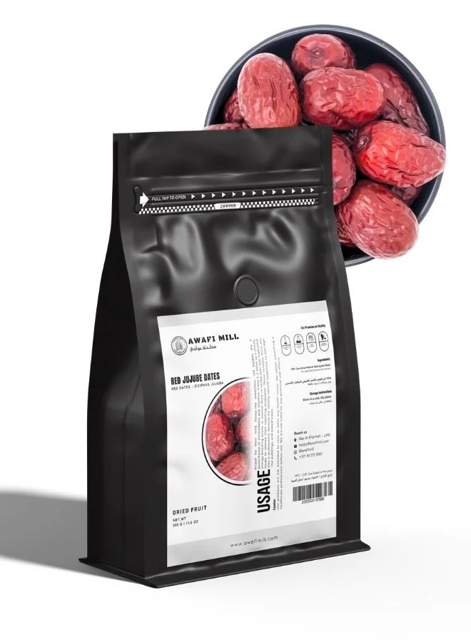 AWAFI MILL Premium Dried Jujube Red Dates (Natural Snack) 500 g qfix9