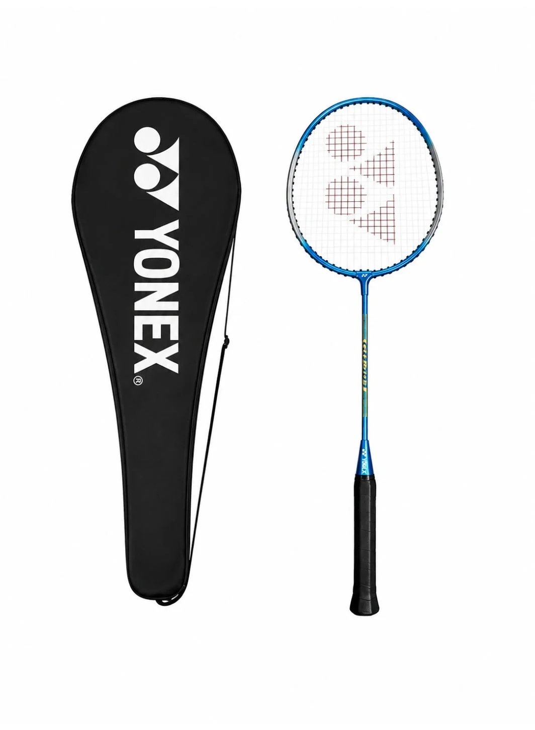 Premium Aluminum Badminton Racquet with Full Cover (Metallic Blue, 98g) u2m72