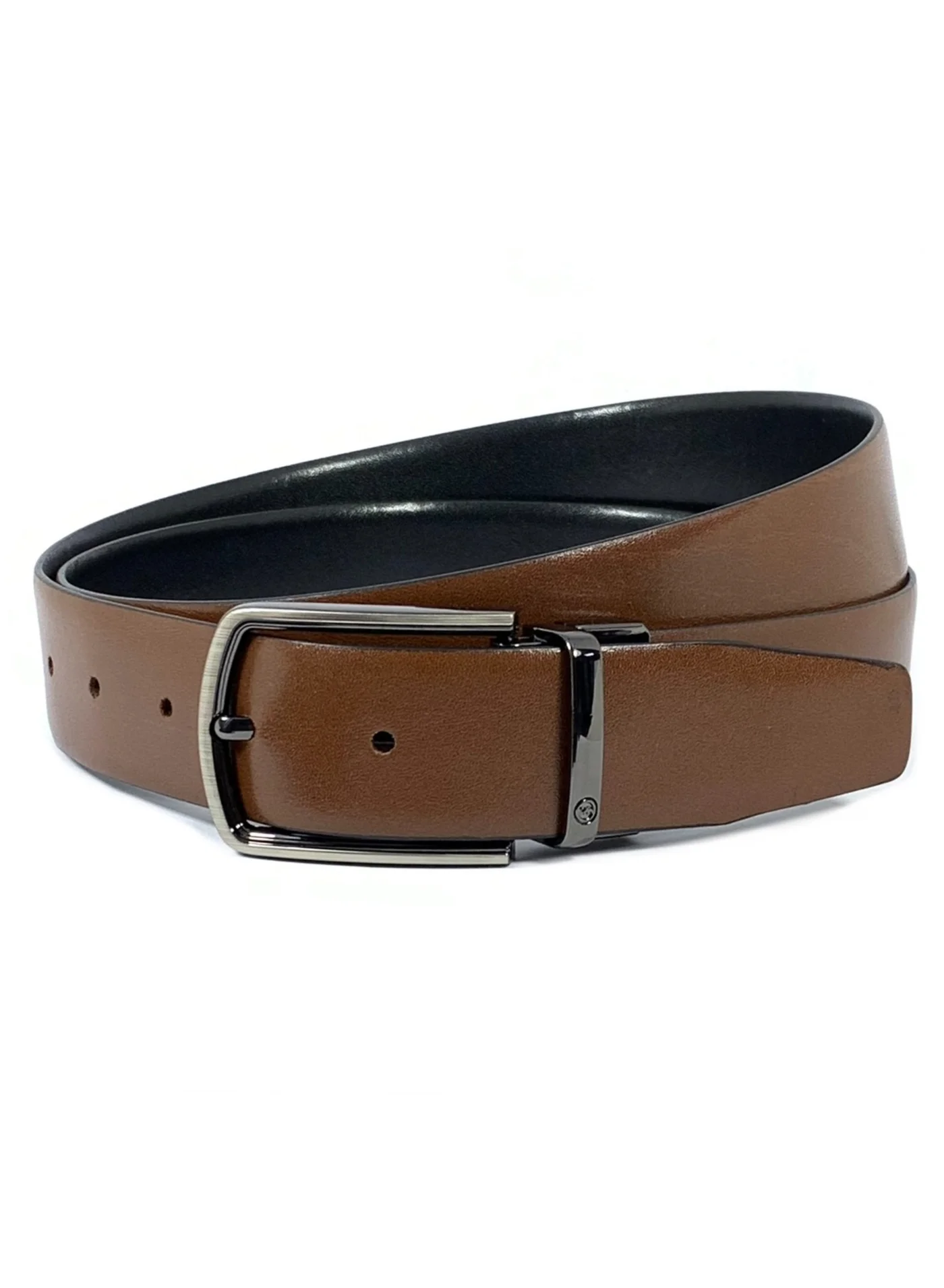 Classic Milano Genuine Leather Reversible Belt for Men Premium Spanish Style Dress Accessory (Black/Brown, S) 1f505