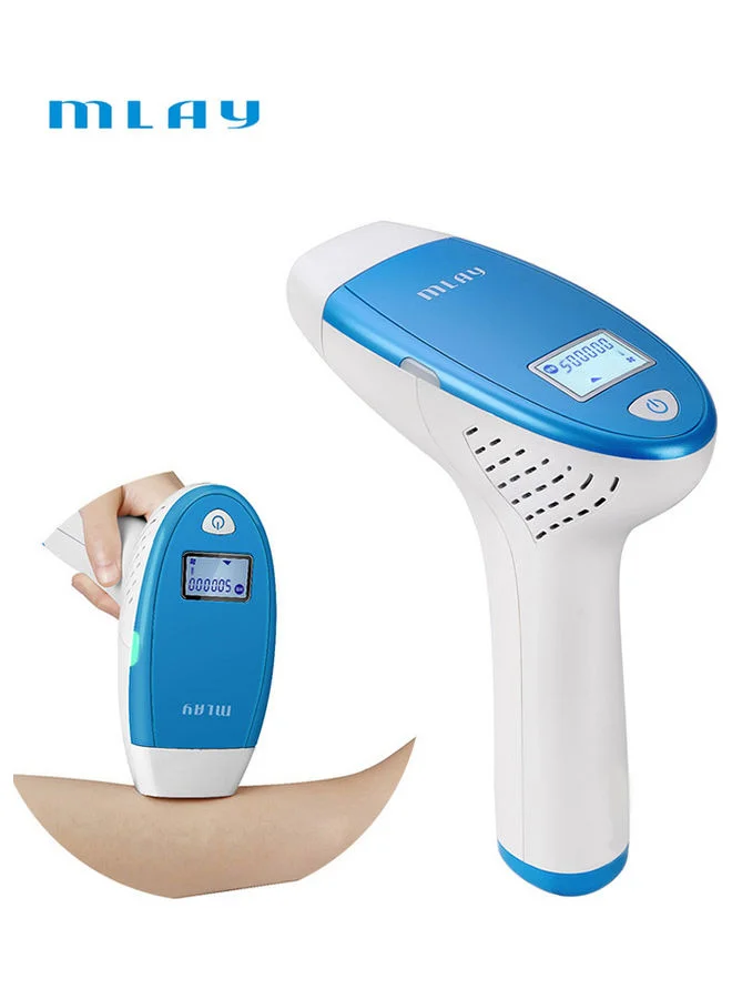 MLAY IPL Hair Removal Device Professional Home Use System (White/Blue, 1 Unit) nt6q4